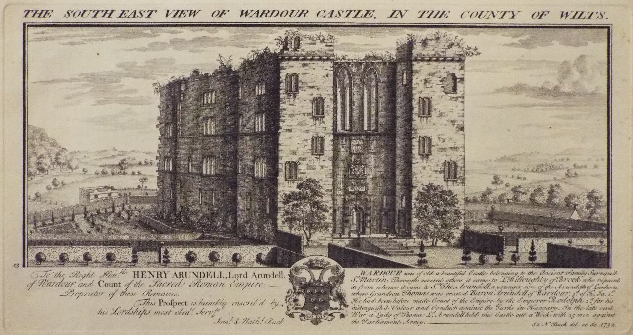 Print - The South East View of Wardour Castle, in the County of Wilts. - Buck